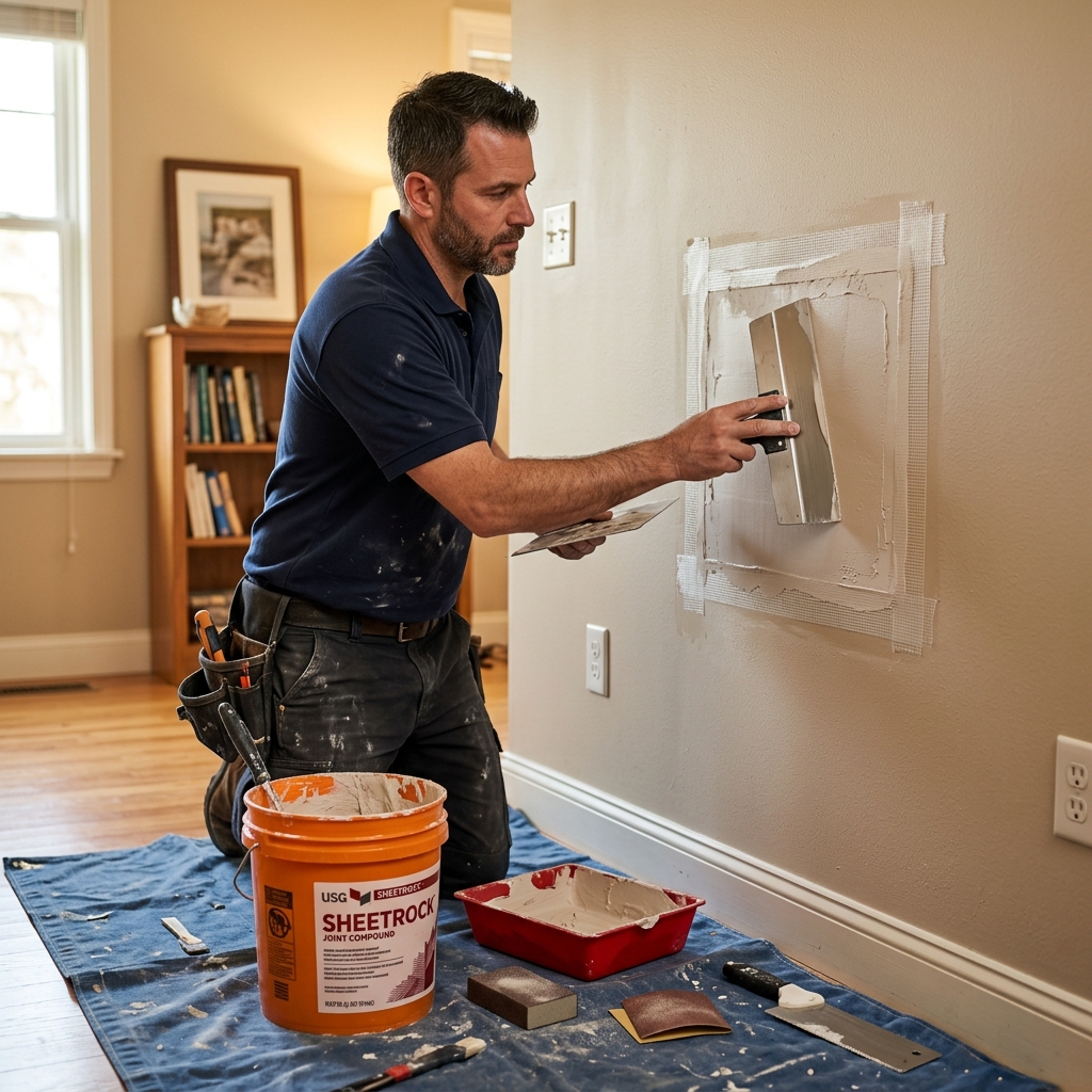 Professional drywall repair and patching in a McAllen TX home