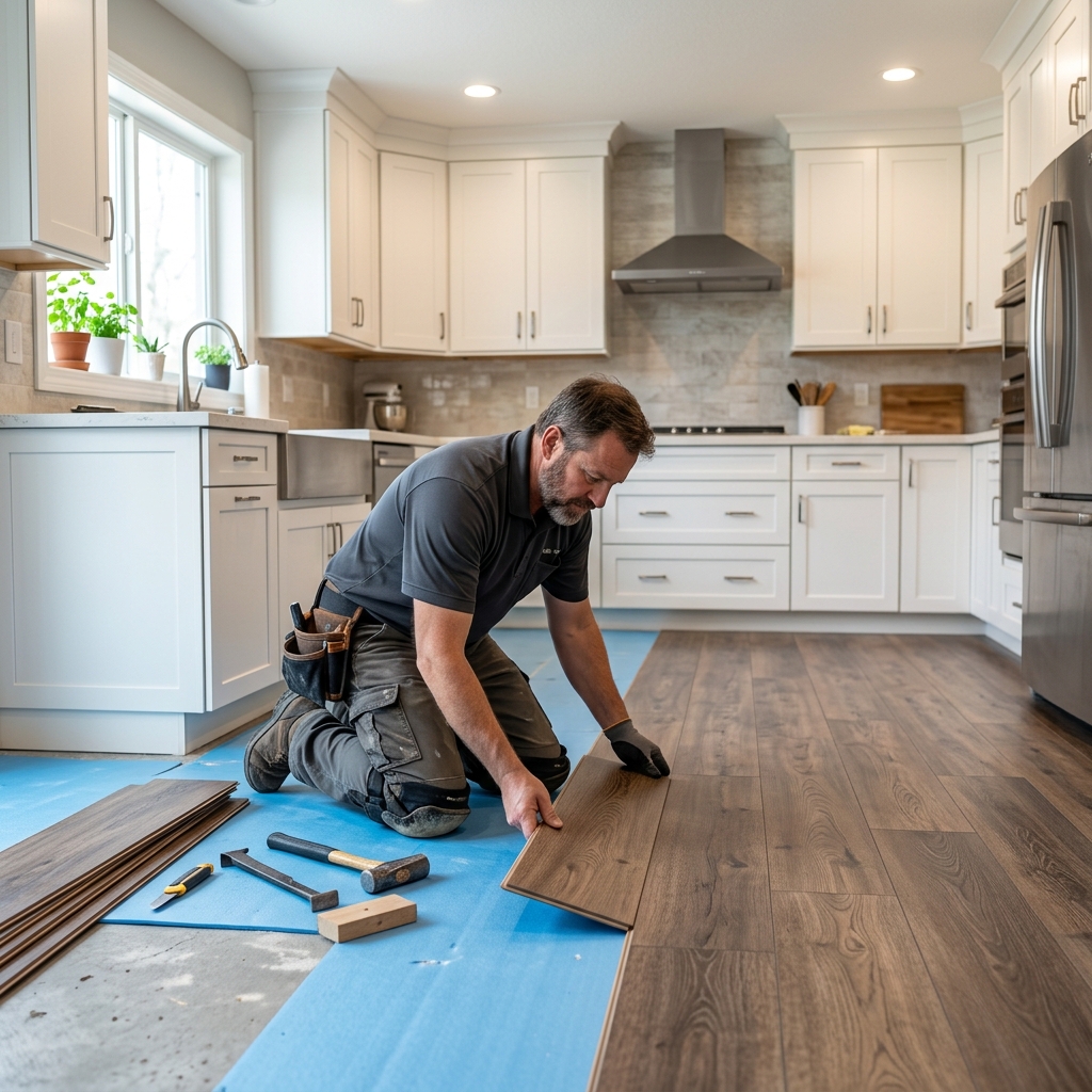 Flooring installation in a McAllen TX kitchen